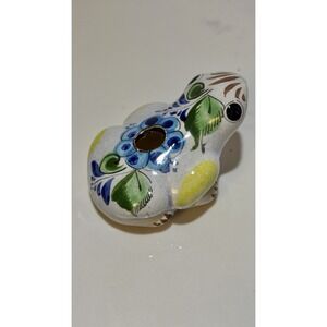 Vintage Small Frog Mexico Pottery Candleholder Signed